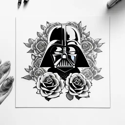sith completely surrounded by roses tattoo design idea