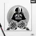 sith completely surrounded by roses tattoo design idea