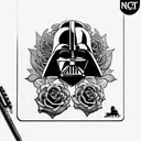 sith completely surrounded by roses tattoo design idea