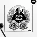 sith completely surrounded by roses tattoo design idea