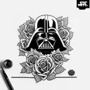 sith completely surrounded by roses tattoo design idea
