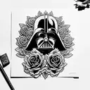 sith completely surrounded by roses tattoo design idea