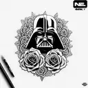 sith completely surrounded by roses tattoo design idea