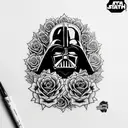 sith completely surrounded by roses tattoo design idea