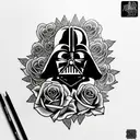 sith completely surrounded by roses tattoo design idea