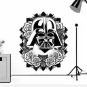 Darth Vader surrounded by roses tattoo design idea