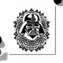 Darth Vader surrounded by roses tattoo design idea