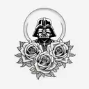 sith tattoo surrounded by roses tattoo design idea