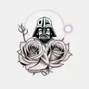sith tattoo surrounded by roses tattoo design idea