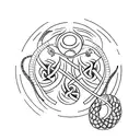 vegvisir and Viking snake tattoo design idea