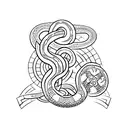 vegvisir and Viking snake tattoo design idea