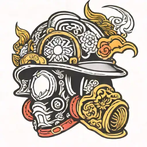 Firefighter Helmet tattoo design idea