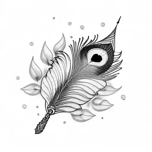 Flute and peacock feather Tattoo  tattoo design idea