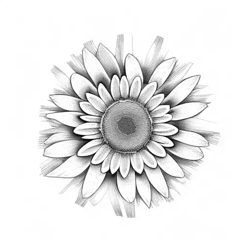 negative space daisy tattoo design idea