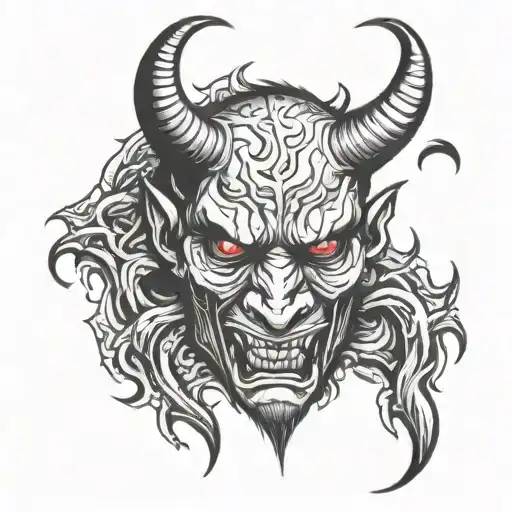 crying devil tattoo design idea