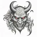 crying devil tattoo design idea