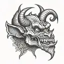crying devil tattoo design idea