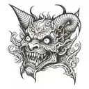 crying devil tattoo design idea