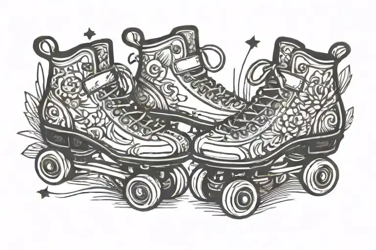 roller skate tattoo design idea