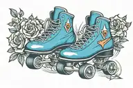 roller skate tattoo design idea