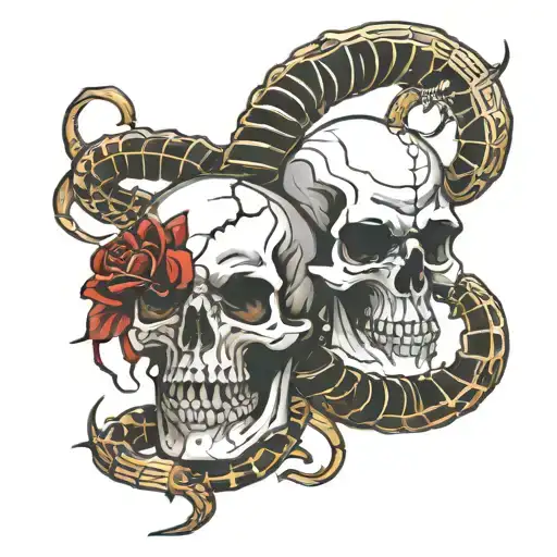 Skull and Scorpion mixed tattoo design idea
