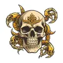 Skull and Scorpion  tattoo design idea