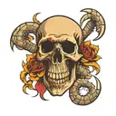 Skull and Scorpion  tattoo design idea