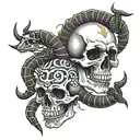 Skull and Scorpion mixed tattoo design idea