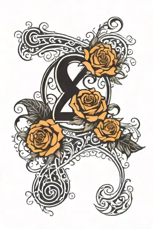 semi colon, leukemia ribbon hanging form a web design, rose  tattoo design idea