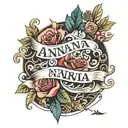 ANNA NINA text tattoo design idea