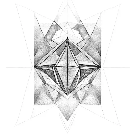 A geometric design incorporating elements like triangles or diamonds tattoo design idea