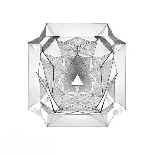 A geometric design incorporating elements like triangles or diamonds, symbolizing transparency and clarity in communicat tattoo design idea
