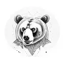 Bear with axe tattoo design idea