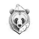 Bear with axe tattoo design idea