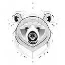 Bear with axe tattoo design idea