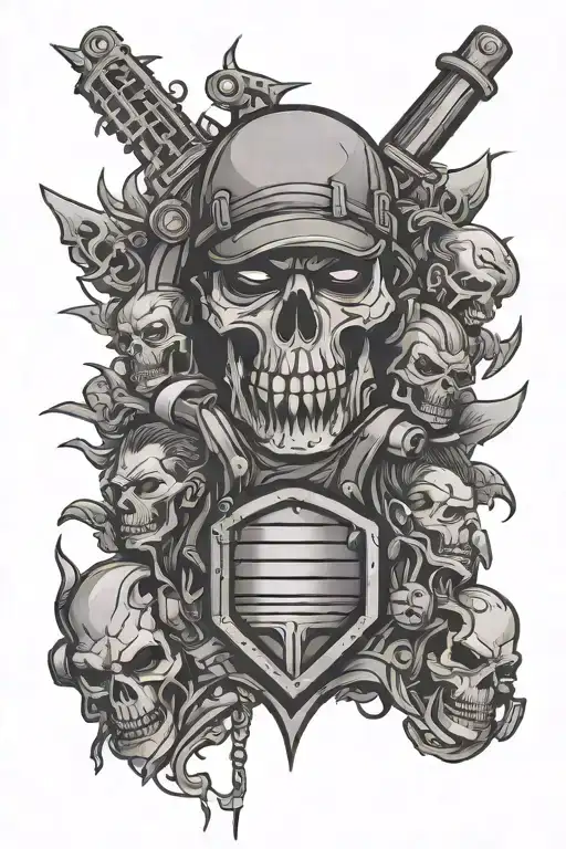 riot group agent in prison tattoo style tattoo design idea