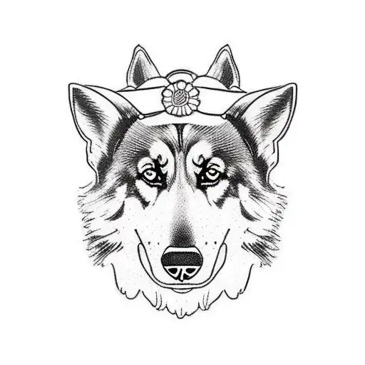german shepherd with shiba inu tattoo design idea