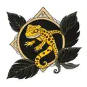 leopard gecko and deathly hallows tattoo design idea