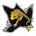 leopard gecko and deathly hallows tattoo design idea