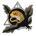 leopard gecko and deathly hallows tattoo design idea