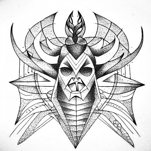 Satan tattoo design idea