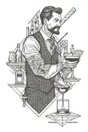 bartender and cocktail maker boston tattoo design idea