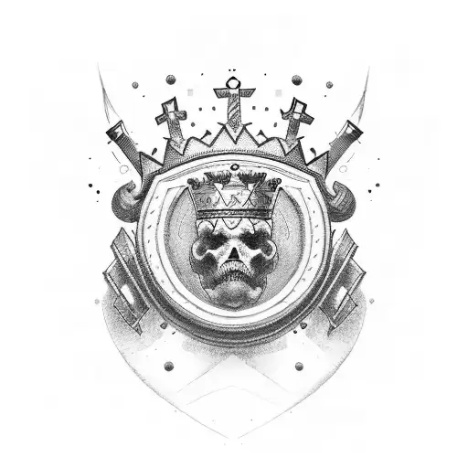 letters a,g,p and crown  tattoo design idea