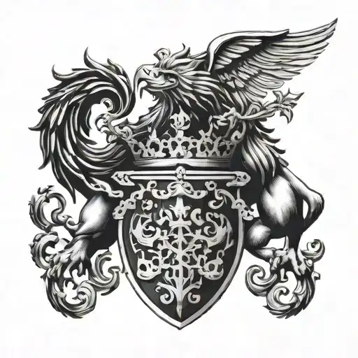 Bailey family crest heraldry crown tattoo design idea