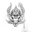 lord hanuman tattoo design idea