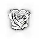 heart shaped brick wall with roses tattoo design idea