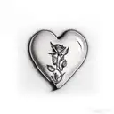 heart shaped brick wall with roses growing out the wall tattoo design idea
