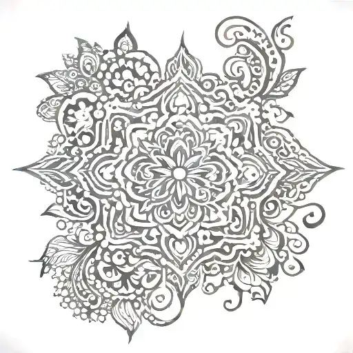 mehndi patterns with blackwork tattoo design idea