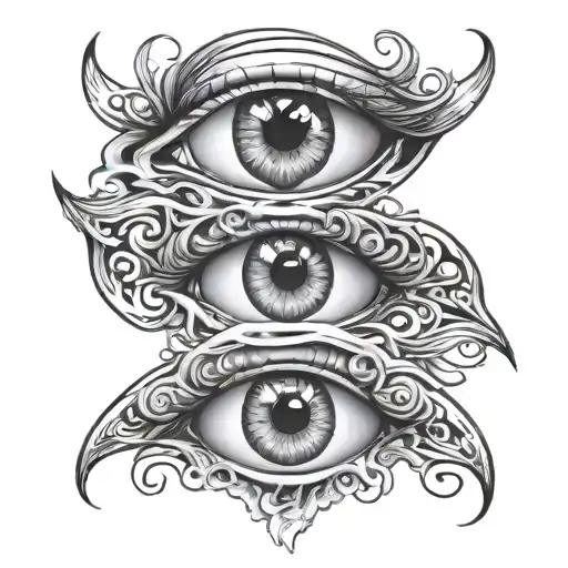 set of sick eyes tattoo design idea