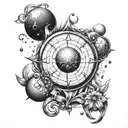 full body celestial sphere  tattoo design idea